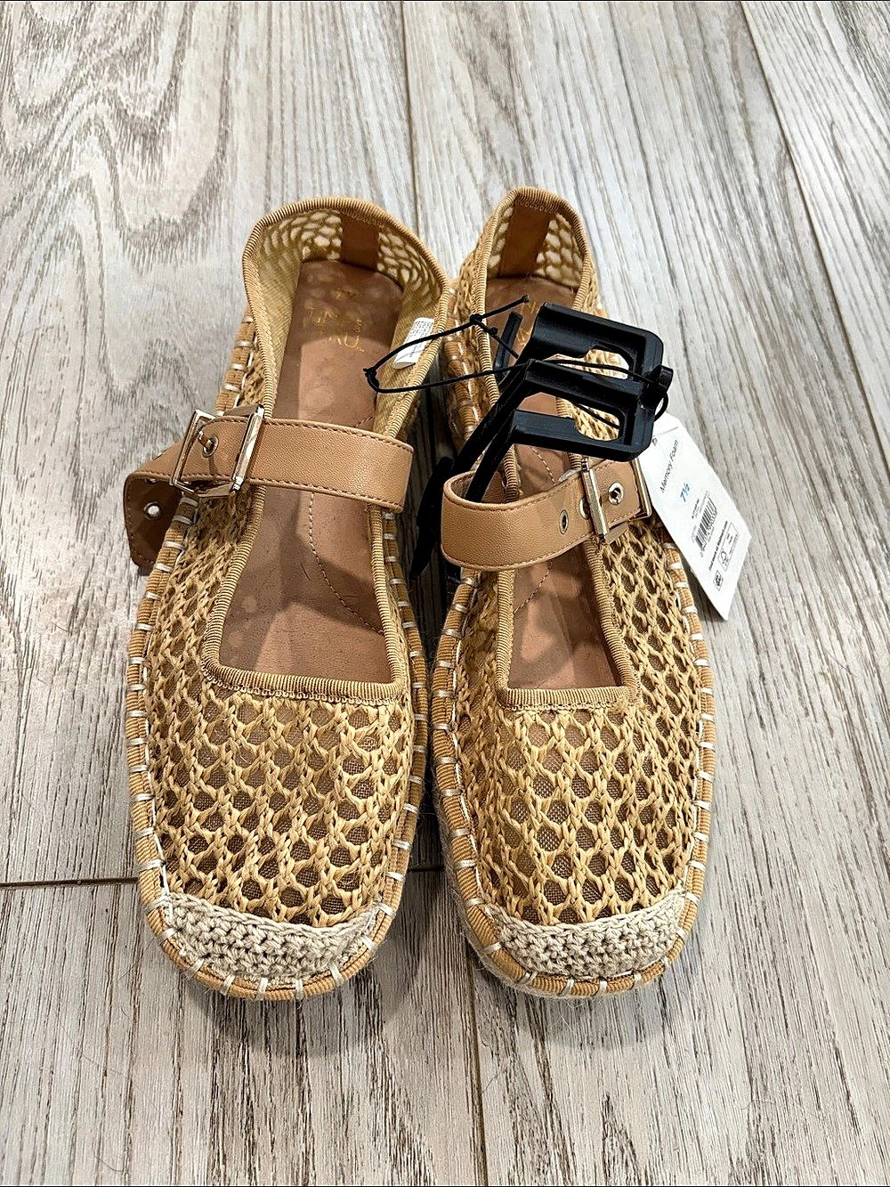 Time and Tru Women's Espadrille Mary Jane Flats Brown